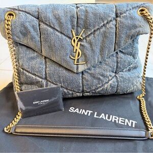 Saint Laurent medium denim Puffer